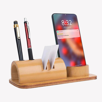 Wooden Mobile & Pen Holder Stand
