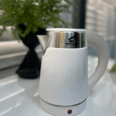 Electric Kettle – Stainless Steel with White Finish